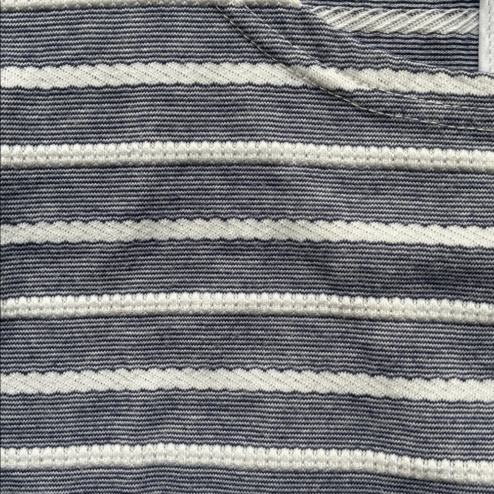Sail to Sable Grey and White Striped Mini Dress